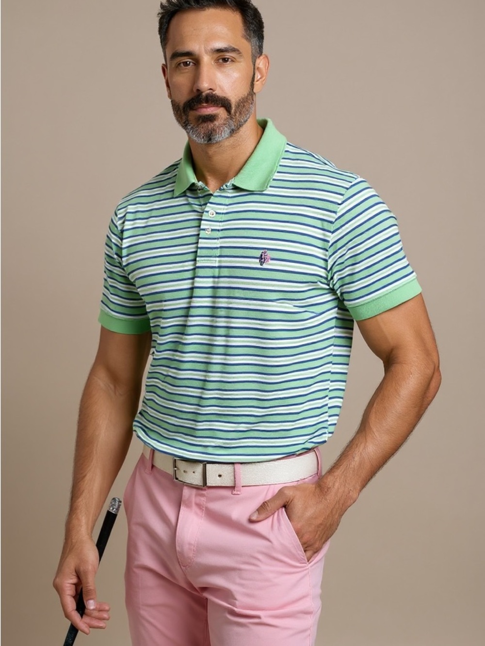 Polo by Ralph Lauren Mint and Blue Striped Polo